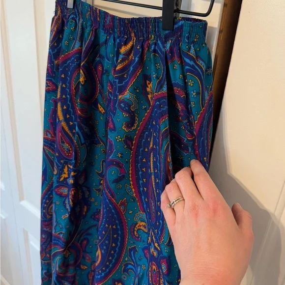 Vintage Alfred Dunner Paisley Multi-color Midi Skirt A-Line Women's Size 10 - Picture 4 of 8